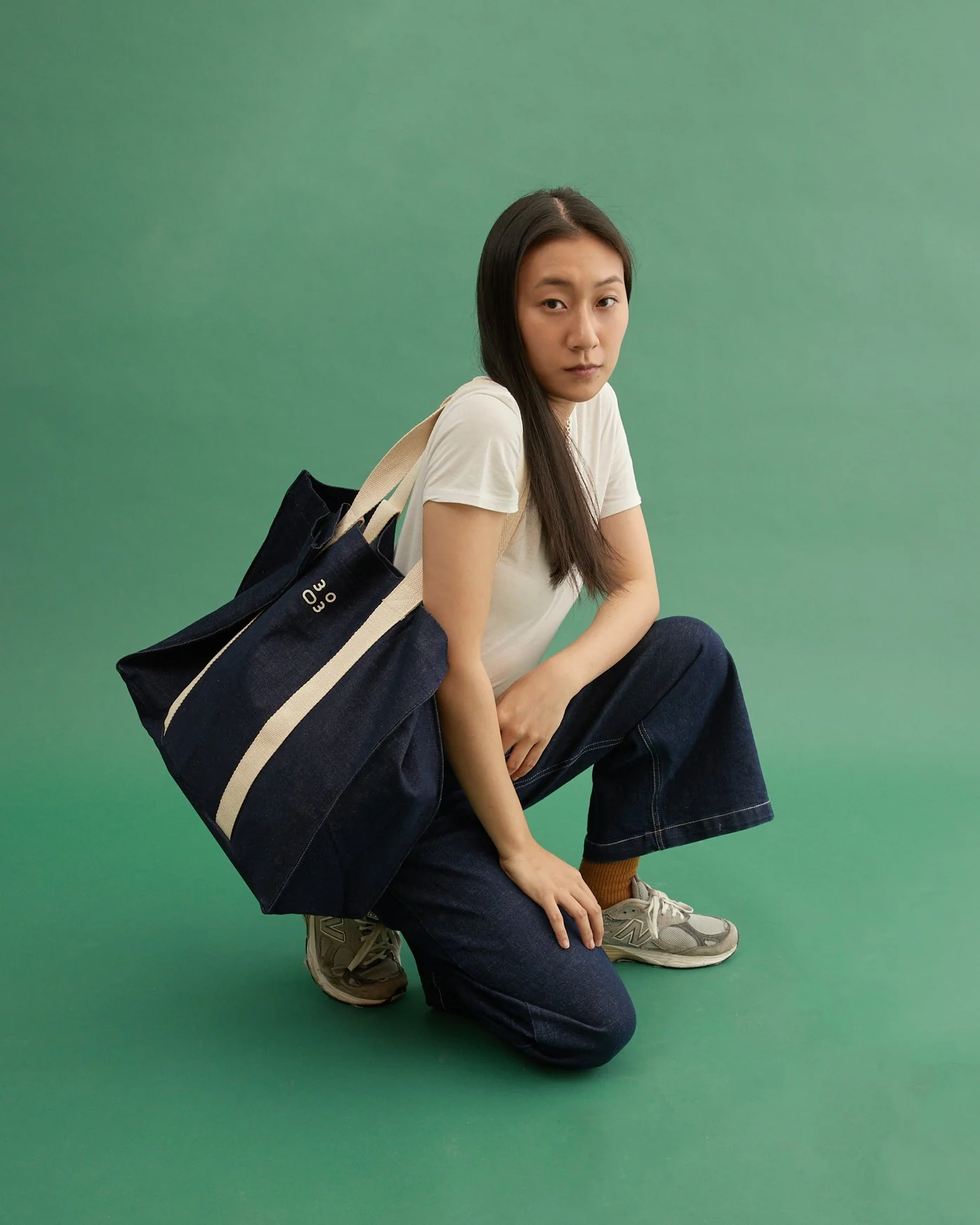 3003 Oversized Double Handle Tote Bag - navy